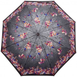 Зонтик с цветами Три Слона, полуавтомат, 3 сл.,арт.882А 15